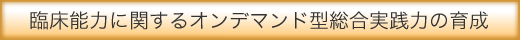 臨床能力に関するオンデマンド型総合実践力の育成